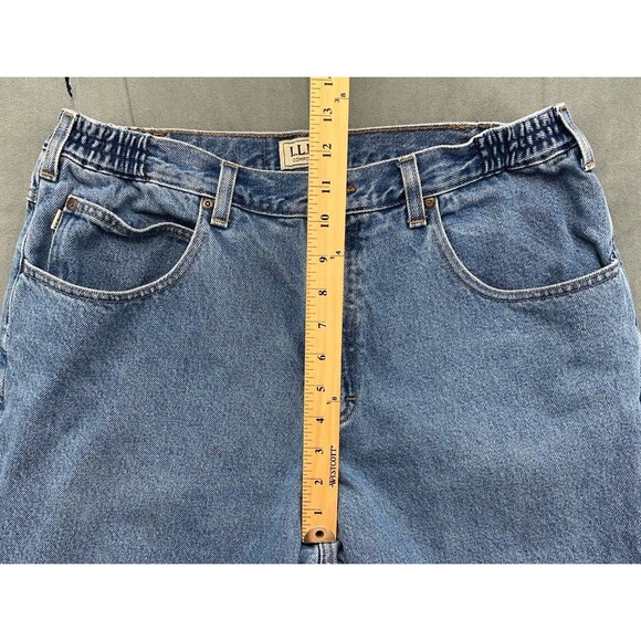 LL Bean Jeans Mens 36x30 Comfort Waist Flannel Lined 212508 Mid Rise Blue - Picture 8 of 12